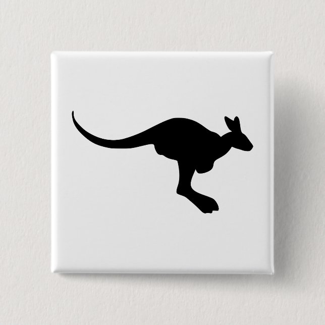 Chapa Cuadrada Kangaroo Silhouette (Anverso)