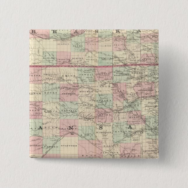 Chapa Cuadrada Kansas y Nebraska (Anverso)