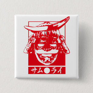 Chapa Cuadrada [Katakana] Carácter rojo samurai
