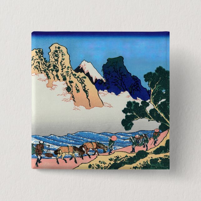 Chapa Cuadrada Katsushika Hokusai - Atrás de Fuji, río Minobu (Anverso)