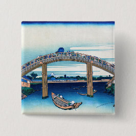 Chapa Cuadrada Katsushika Hokusai - Bajo el puente Mannen, Fukaga