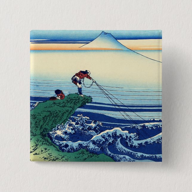 Chapa Cuadrada Katsushika Hokusai - Kajikazawa en la provincia de (Anverso)