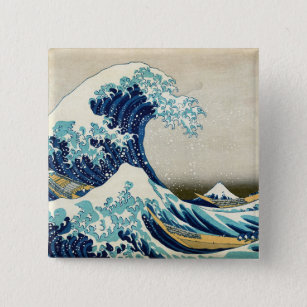 Chapa Cuadrada Katsushika Hokusai - La gran ola de Kanagawa