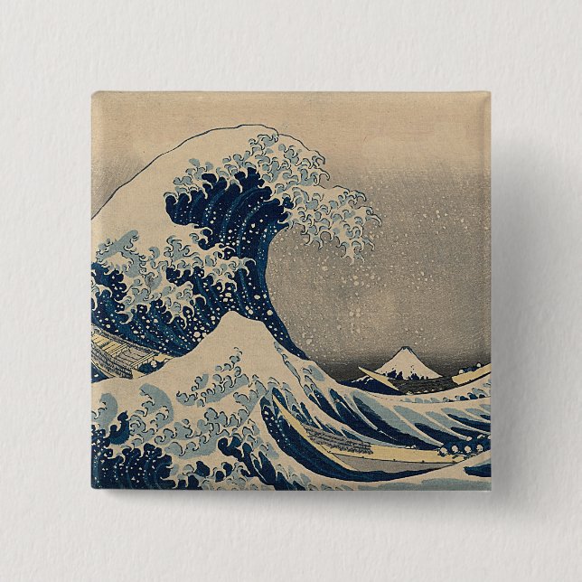 Chapa Cuadrada Katsushika Hokusai. La gran ola de Kanagawa (Anverso)