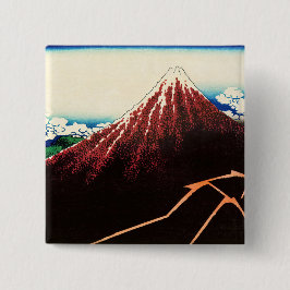 Chapa Cuadrada Katsushika Hokusai - Rayos debajo de la cumbre