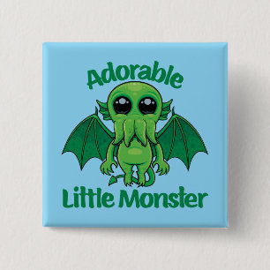Chapa Cuadrada Kawaii Cthulhu es un adorable pequeño monstruo