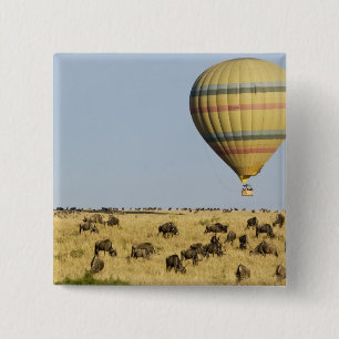 Chapa Cuadrada Kenia, Masai Mara. Los turistas van en globo aeros
