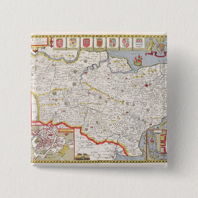 Chapa Cuadrada Kent, grabado por Jodocus Hondius (Anverso)