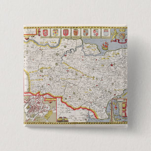 Chapa Cuadrada Kent, grabado por Jodocus Hondius