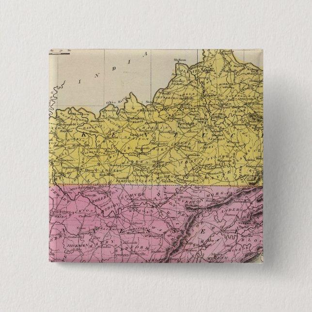 Chapa Cuadrada Kentucky Y Tennessee (Anverso)