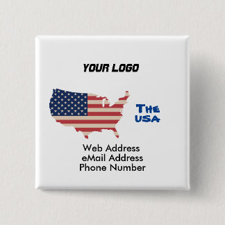 Chapa Cuadrada KeyHolder de la cadena de claves del mapa de EE.UU