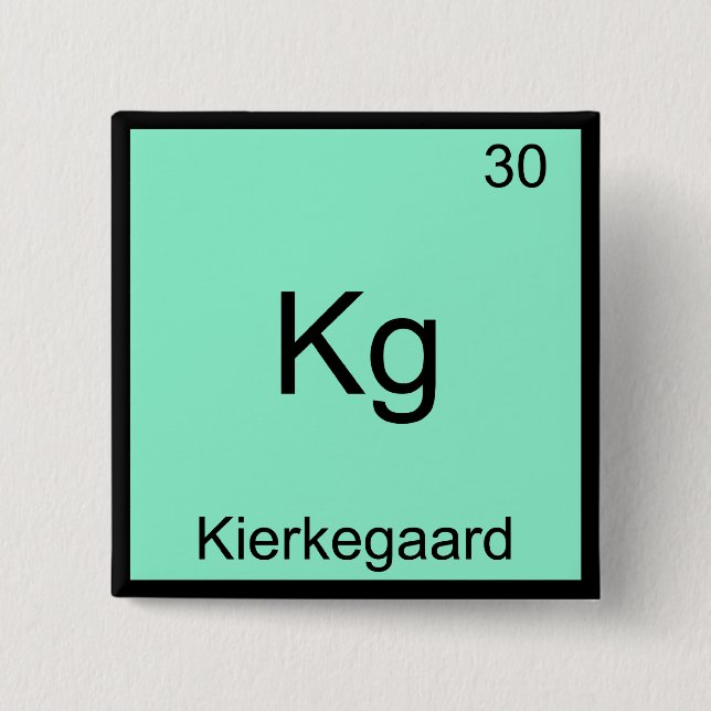 Chapa Cuadrada Kg - Kierkegaard Funny Element Chemistry Symbol T (Anverso)