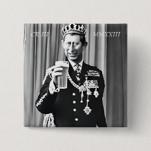 Chapa Cuadrada King Charles III 15 Cm Square Badge