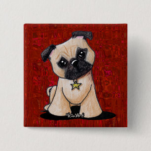 Chapa Cuadrada KiniArt Pug