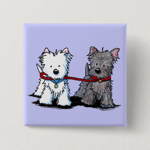 Chapa Cuadrada KiniArt Terrier Walking Buddies