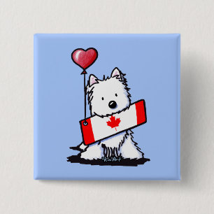 Chapa Cuadrada KiniArt Westie canadiense