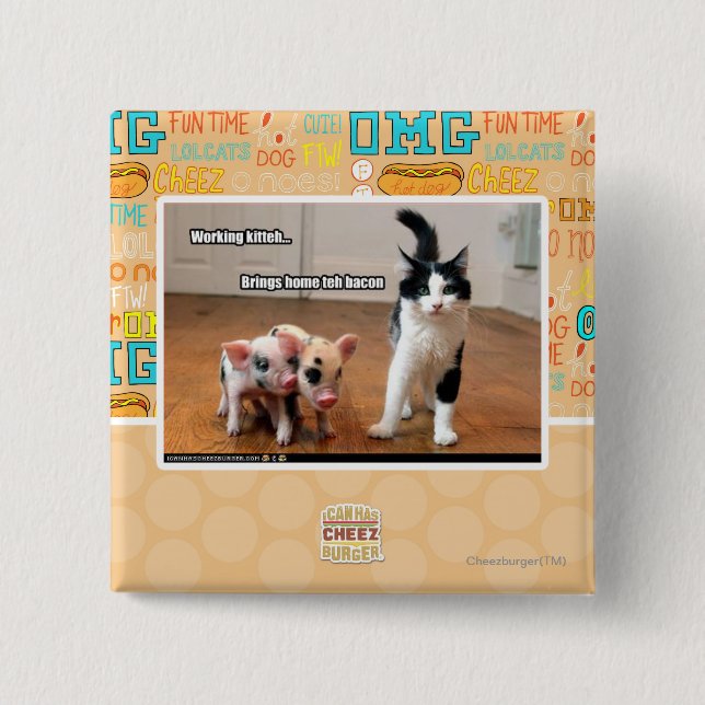 Chapa Cuadrada Kitteh de trabajo (Anverso)