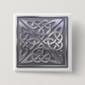 Chapa Cuadrada Knot celta 4 cuadrado de plata