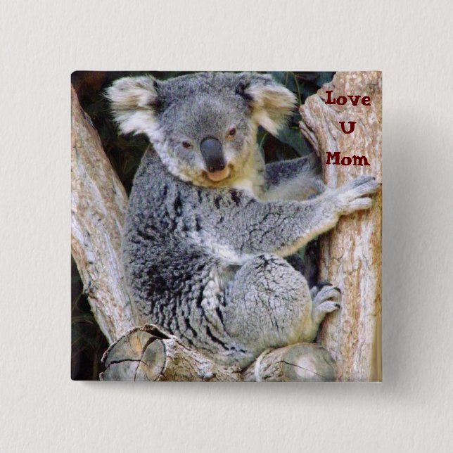 Chapa Cuadrada Koala Bear Love_ (Anverso)