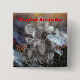 Chapa Cuadrada Koala carga con rezo por Australia