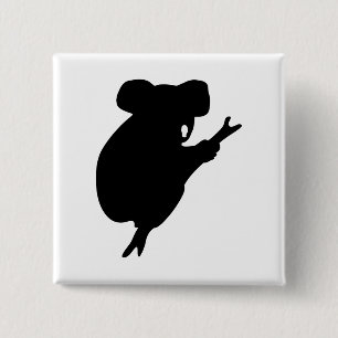 Chapa Cuadrada Koala Silhouette