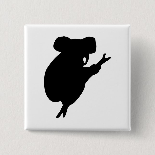 Chapa Cuadrada Koala Silhouette (Anverso)