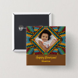 Chapa Cuadrada Kwanzaa Personalizado Patter de diamantes de color