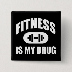 Chapa Cuadrada La aptitud es mi droga - Motivación del entrenamie