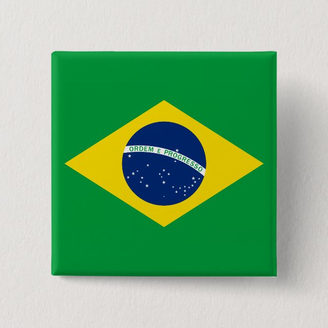 Chapa Cuadrada La bandera de Brasil (Anverso)