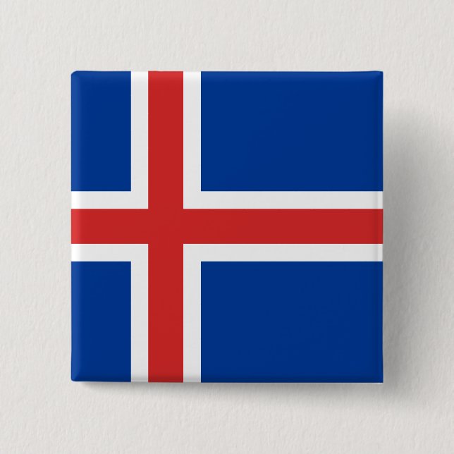 Chapa Cuadrada La bandera de Islandia (Anverso)
