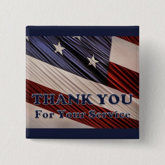 Chapa Cuadrada La bandera patriótica de los veteranos militares d (Anverso)