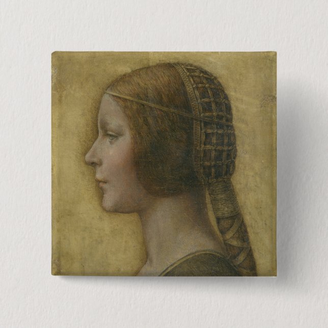 Chapa Cuadrada La bella princesa (de Leonardo da Vinci) (Anverso)