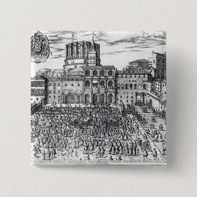 Chapa Cuadrada La bendición de papa Pío V (Anverso)
