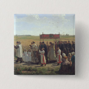 Chapa Cuadrada La bendición del trigo en el Artois, 1857