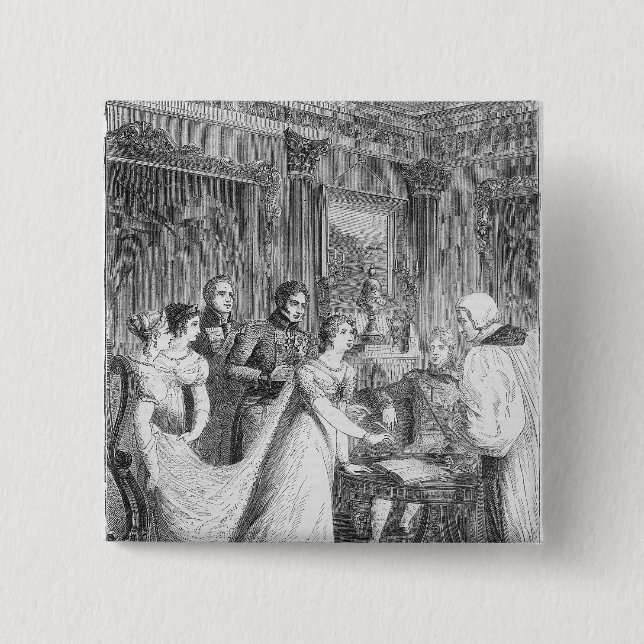 Chapa Cuadrada La boda de la princesa Charlotte de (Anverso)