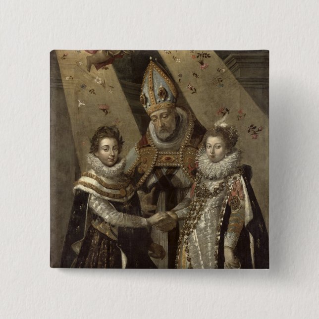 Chapa Cuadrada La boda de Louis XIII (Anverso)