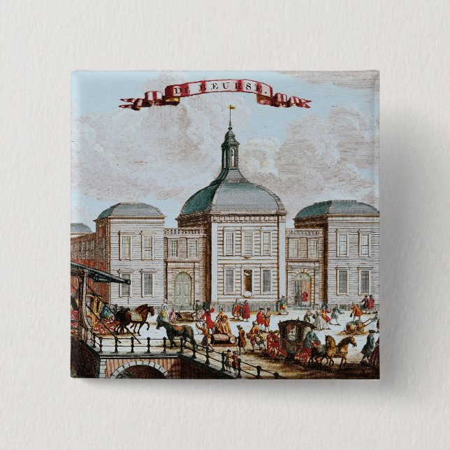 Chapa Cuadrada La bolsa de acción, Amsterdam, 1743 (Anverso)