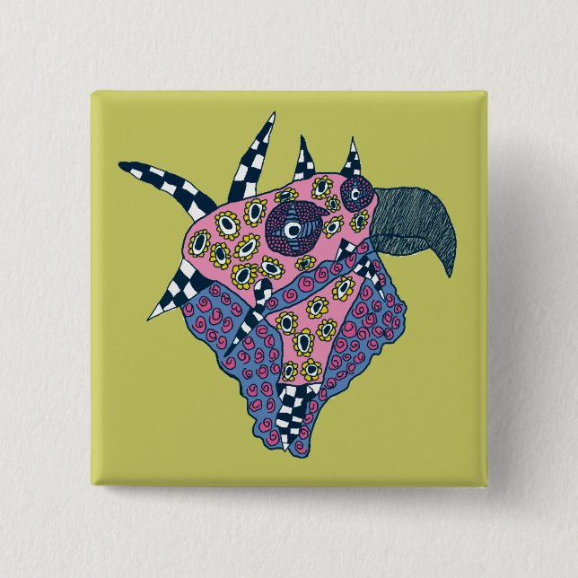 Chapa Cuadrada La cabeza del pájaro (Anverso)