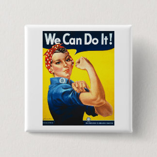 Chapa Cuadrada La camiseta de Riveter T, rosada para las mujeres