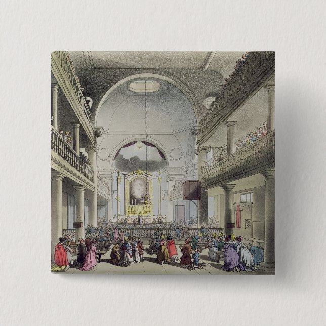 Chapa Cuadrada La capilla católica, campos del mesón de Lincolns, (Anverso)