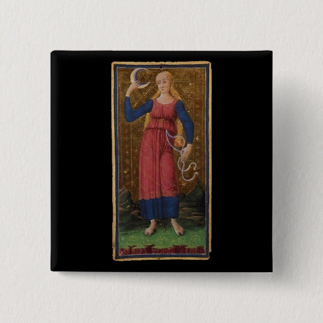 Chapa Cuadrada La carta de tarot de la luna (Anverso)