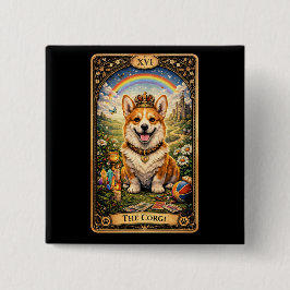 Chapa Cuadrada La Carta de Tarot del Corgi