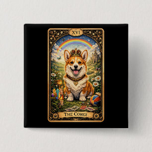 Chapa Cuadrada La Carta de Tarot del Corgi