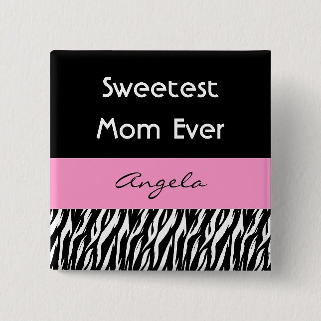 Chapa Cuadrada La cebra conocida siempre de encargo más dulce de (Anverso)