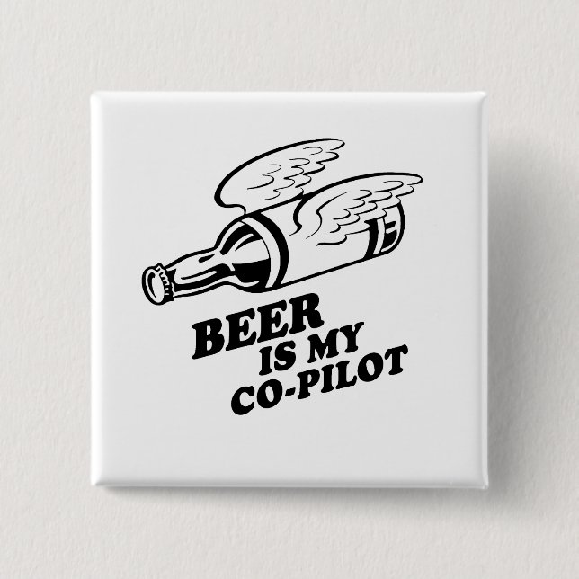 CHAPA CUADRADA LA CERVEZA ES MI COPILOTO (Anverso)