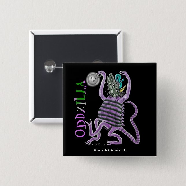 Chapa Cuadrada La cola extraña de Oddzilla (Anverso y reverso)