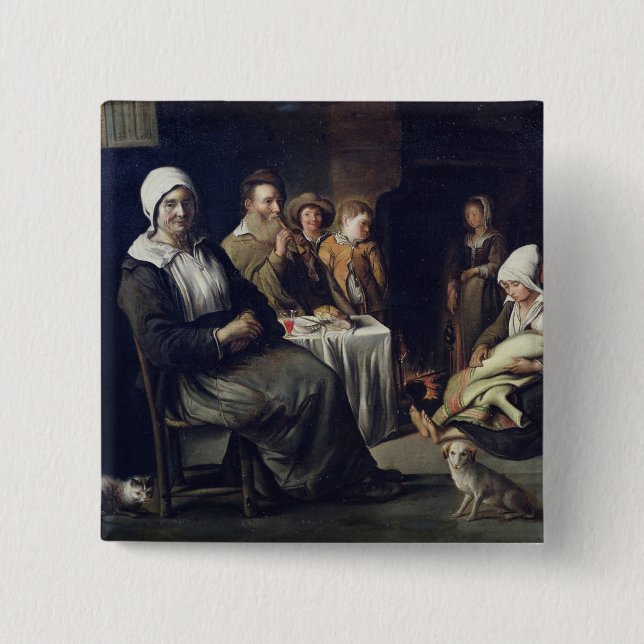 Chapa Cuadrada La comida de la familia (Anverso)