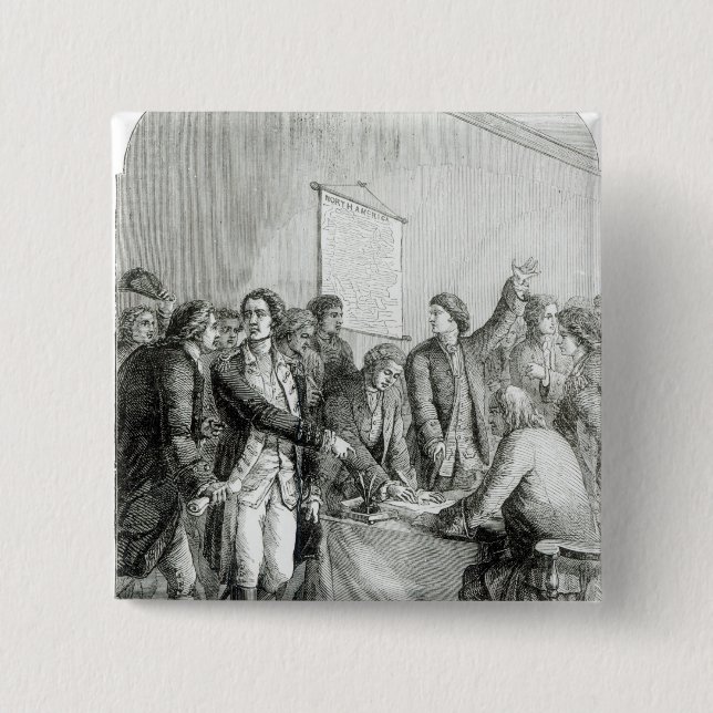 Chapa Cuadrada La Declaración de Independencia de Estados Unidos (Anverso)