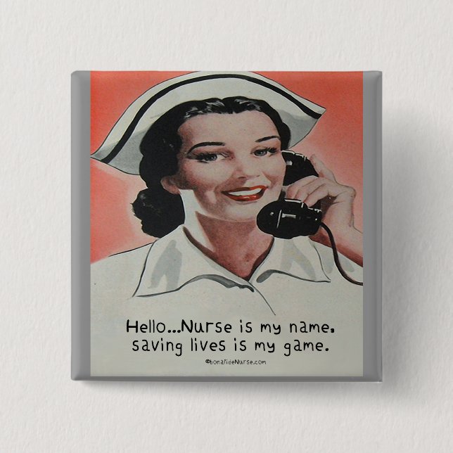 Chapa Cuadrada La enfermera es mi nombre (Anverso)