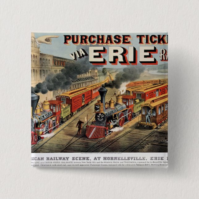 Chapa Cuadrada La escena ferroviaria americana en Hornellsville (Anverso)